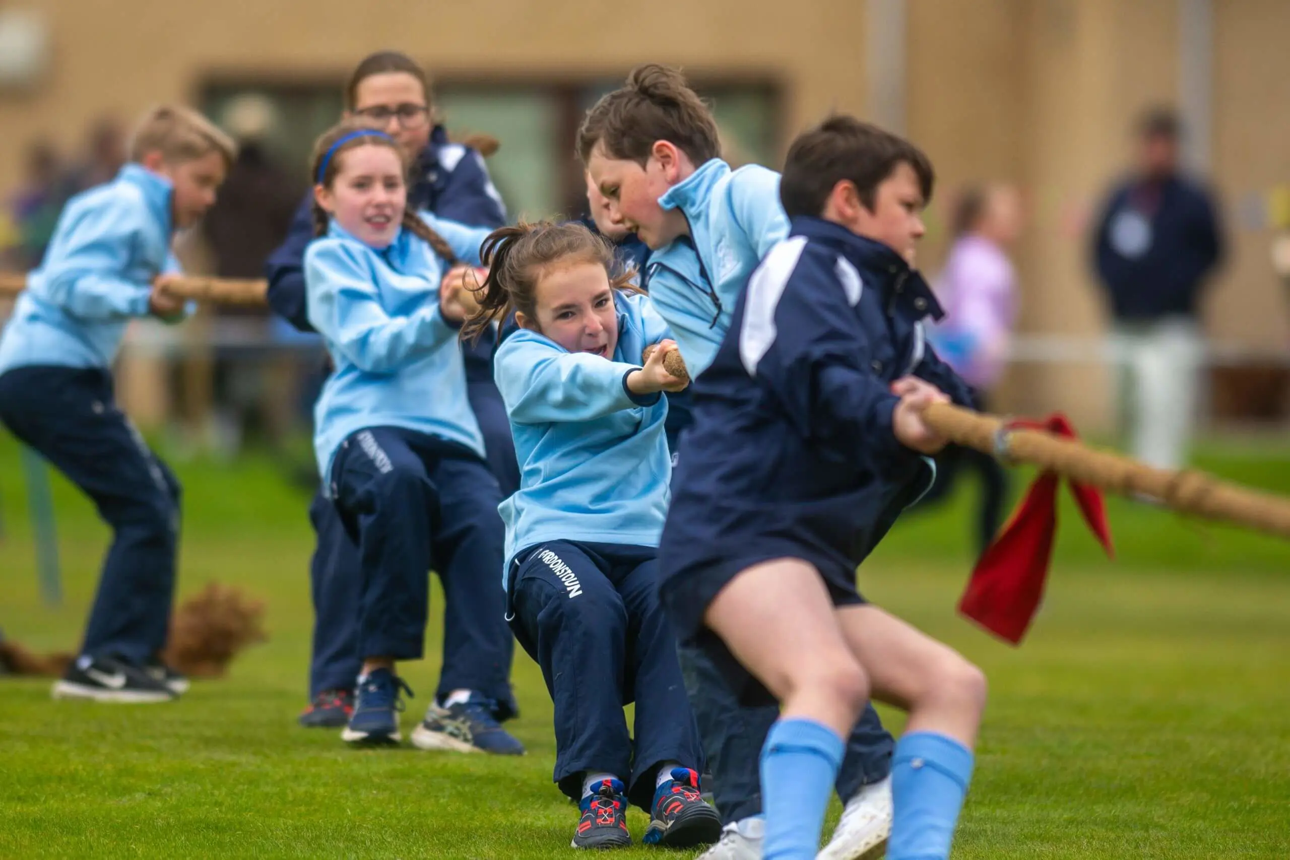 Gordonstoun Pupils play Tug of War at the Gordonstoun Highland Games.