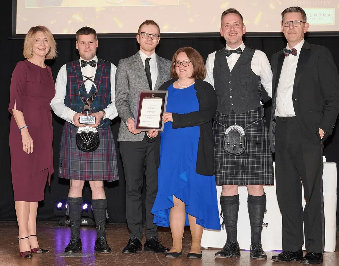 Gordonstoun's refectory team collecting the awards
